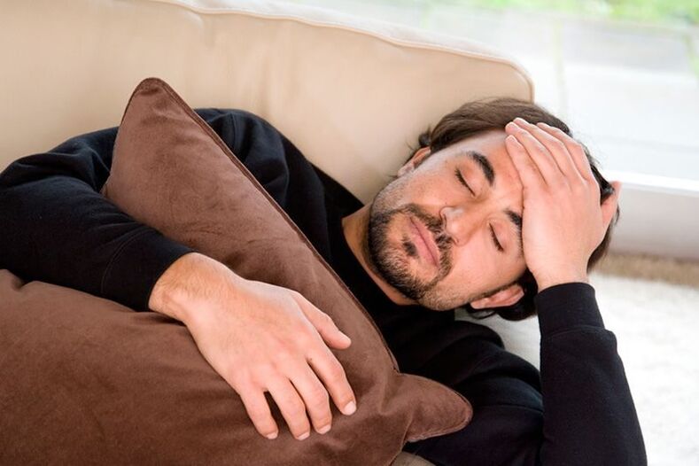 Discomfort due to prostatitis.