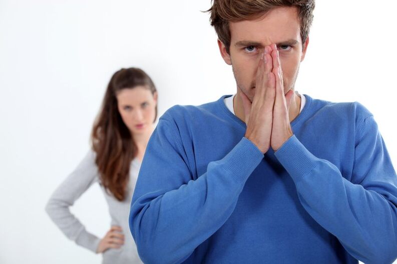 upset man with prostatitis symptoms